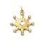 304 Stainless Steel Rhinestone Pendants, with Jump Ring, Sun Charm, Ion Plating(IP), Real 18K Gold Plated, 17.5x15x3mm