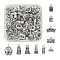 Tibetan Style Zinc Alloy Tube Bails, Loop Bails, Mixed Shapes, Antique Silver, 143pcs/box