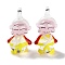 Handmade Lampwork Pendants, Human, Colorful, 32.5x16.5x14mm, Hole: 3mm