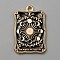 Alloy Enamel Pendants, Light Gold, Rectangle with Tarot, Sun, 28x18x1.4mm, Hole: 1.6mm