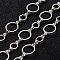 Brass Handmade Chains, Unwelded, with Spool, Silver Color Plated,  Link: 6mm and 10mm in diameter,  1.5mm thick, about 32.8 Feet(10m)/roll