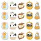 20Pcs 5 Styles Alloy Enamel Pendants, Cat, Golden, Mixed Color, 26~31x19~25x1.5mm, Hole: 2.5mm, 4pcs/style