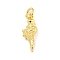 Rack Plating Brass Pendants, with Jump Ring, Long-Lasting Plated, Cadmium Free & Lead Free, Whelk, Real 18K Gold Plated, 16x6x4mm, Hole: 3mm
