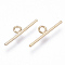 Brass Charms, Nickel Free, Bar, Real 18K Gold Plated, 15x4x1mm, Hole: 1.6mm