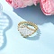 Glass Finger Rings, Rhombus, White, 17~18mm, Inner Diameter: 20~20.5mm
