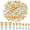120Pcs 6 Style Brass Beads, Cube, Real 18K Gold Plated & Silver, 3~4x2.77~4x3~4mm, Hole: 1.6~2.6mm, 20pcs/style