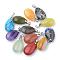 Natural & Synthetic Mixed Stone Pendants, with Alloy Findings, teardrop, Platinum, 23~24x14x8mm, Hole: 4x5mm