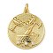 Rack Plating Brass Micro Pave Cubic Zirconia Pendants, Long-Lasting Plated, Lead Free & Cadmium Free, Flat Round Charms, Real 18K Gold Plated, 21x18.5x4mm, Hole: 3mm