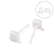 Hypoallergenic Bioceramics Zirconia Ceramic Square Stud Earrings, No Fading and Nickel Free, WhiteSmoke, 4x4mm