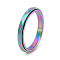 304 Stainless Steel Rotatable Rhombus Faceted Finger Rings, Rainbow Color, US Size 8(18.1mm)