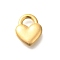 Ion Plating(IP) 304 Stainless Steel Charms, Heart Padlock Charm, Real 18K Gold Plated, 11.5x9.5x3mm, Hole: 3.5x2.5mm