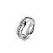 Stainless Steel Rhinestone Finger Rings, Wide Band Rings for Unisex, Stainless Steel Color, 6mm, US Size 9(18.9mm)