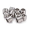 Non-Tarnish 304 Stainless Steel European Beads, Large Hole Beads, Groove Beads, Column, Stainless Steel Color, 10x8mm, Hole: 6mm