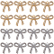 24Pcs 2 Colors Alloy Rhinestone Pendants, Bowknot Charms, Mixed Color, 20x22.8x3mm, Hole: 1.8mm, 12pcs/color