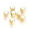 Brass Beads, Long-Lasting Plated, Cube, Real 18K Gold Plated, 6x6x6mm, Hole: 3.5mm