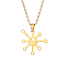 Stainless Steel Pendant Necklaces, Flower, Real 18K Gold Plated, No Size