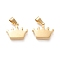 Ion Plating(IP) 304 Stainless Steel Pendants, Manual Polishing, Crown, Golden, 13.5x17.5x3.5mm, Hole: 3x7mm