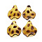 Transparent Acrylic Pendants, Leaf with Polka Dot Pattern, Gold, 25x25x9mm, Hole: 1.6mm