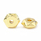 Brass Beads, Cadmium Free & Nickel Free & Lead Free, Hexagon, Real 18K Gold Plated, 7x6x2.5mm, Hole: 1.5mm