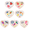 28Pcs 7 Colors Rack Plating Alloy Enamel Pendants, with Resin, Heart with Evil Eye & Flower Charm, Cadmium Free & Nickel Free & Lead Free, Golden, Mixed Color, 21x25x3.5mm, Hole: 1.6mm, 4pcs/color