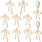 Brass Micro Pave Clear Cubic Zirconia Pendants, Nickel Free, Bowknot, Real 18K Gold Plated, 19x13x2.5mm, Hole: 1mm, 10pcs/box