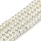 Electroplated Natural Lava Rock Beads Strands, Disc, Heishi Beads, Silver Plated, 4x3mm, Hole: 1mm, about 127pcs/strand, 15.75 inoch(40cm)
