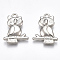 CCB Plastic Pendants, Owl, Platinum, 24x18.5x5mm, Hole: 2mm, about 1000pcs/500g