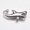 Tarnish Resistant 304 Stainless Steel Pendants, Shark, Stainless Steel Color, 40x21x11mm, Hole: 10x12mm