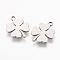 Tarnish Resistant 304 Stainless Steel Charms, Clover, Stainless Steel Color, 14.5x11.5x0.8mm, Hole: 1.5mm