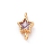 Brass Cubic Zirconia Star Connector Charms, Cadmium Free & Nickel Free & Lead Free, Real 18K Gold Plated, Purple, 10.5x6x3.5mm, Hole: 0.9mm