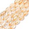 Natural Citrine Beads Strands, Oval, 12~14x8~9x3.5mm, Hole: 1mm, about 28pcs/strand, 16.14''(41cm)