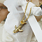 Fashionable Stainless Steel Whale Pendant Necklaces for Women's Daily Wear, Golden, 23.62 inch(60cm)