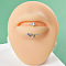304 Stainless Steel Pave Clear Cubic Zirconia Hoop Lip Rings, Snake, Stainless Steel Color, 12mm, Pin: 1.2mm