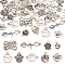 DIY Jewelry Making Finding Kit, Inlcuding Tibetan Style Zinc Alloy Pendants & Connectors Charms, Dog Paw Print & Heart & Bone Shape, Antique Silver, 11.5~19.6x10~34x1.5~3mm, Hole: 1.4~3mm, 36Pcs/box