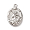 304 Stainless Steel Pendants, Stainless Steel Color, Woman Pattern, Oval, 18x12x3mm, Hole: 1.4mm