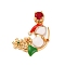 Christmas Theme Brass Micro Pave Cubic Zirconia Pendants, Nickel Free, with Enamel, Real 18K Gold Plated, Snowman, 23x21.5x4mm, Hole: 4.5x2.5mm