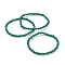 Synthetic Malachite Beaded Stretch Bracelets, Round, Beads: 4~5mm, Inner Diameter: 2-1/4 inch(5.65cm)