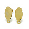 304 Stainless Steel Stud Earring Findings, with Loop and Flat Plate, Oval, Golden, 15.5x7mm, Hole: 1.2mm Pin: 0.8mm