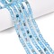 Dyed Natural Agate Beads Strands, Faceted Table Cut Cube, Light Sky Blue, 3~3.5x3.5~4x3~3.5mm, Hole: 0.8mm, about 92~111pcs/strand, 12.24~14.92''(31.1~37.3cm)