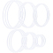 18Pcs 6 Style PP Plastic Linking Rings, Craft Loop, Round Ring, for Macrame Craft, Woven Net/Web with Feather Making, White, 60~160x5~7mm, Inner Diameter: 48.5~147mm, 3pcs/style