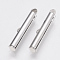 Brass Slide On End Clasp Tubes, Slider End Caps, Cadmium Free & Nickel Free & Lead Free, Platinum, 6x25x4mm, Hole: 1x3mm, Inner Diameter: 3mm