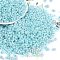 Opaque Colours Luster Glass Seed Beads, Round Hole, Peanut, Turquoise, 3.5x6x3.5mm, Hole: 0.8mm, about 4500pcs/pound