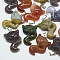 Natural Agate Pendants, with Stainless Steel Snap On Bails, Fox, Platinum, 44~46x29~30x11~12.5mm, Hole: 8.5x4mm