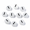 Acrylic Beads, with Enamel and Luminous, Horizontal Hole, Flat Round with Black Letter, Glow in the Dark, Light Grey, Letter.I, 7x3.5mm, Hole: 1.5mm, about 3600~3700pcs/500g