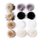 Fluffy Pom Pom Sewing Snap Button Accessories, Press Studs, Faux Fake Fur Hair Ball, Mixed Color, pom pom: 100mm, Buttons: 18mm, Knob: 5.5mm, 12set/bag