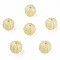 Spray Painted Acrylic Beads, Corrugated Beads, Rubberized Style, Round, Lemon Chiffon, 11x11mm, Hole: 2mm, about 720pcs/500g