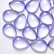 Transparent Spray Painted Glass Cabochons, with Glitter Powder, Teardrop, Lilac, 18x13x7mm