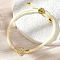 Adjustable Nylon Cord Bracelets, Brass Micro Pave Cubic Zirconia Letter Charms Jewelry for Women Men, Rack Plating, Long-Lasting Plated, Letter T, 1/8 inch(0.3cm), Inner Diameter: 2-5/8 inch(6.6cm)