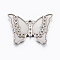 304 Stainless Steel Pendant Enamel & Rhinestone Settings, Butterfly, Stainless Steel Color, Fit For 1mm Rhinestone, 18x25x2mm, Hole: 1.2mm