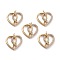 Brass Micro Pave Clear & Green Cubic Zirconia Findings Pendants, Heart Shape Snake, Real 18K Gold Plated, 24.5x24x3.5mm, Jump Ring: 5x1mm, 3mm Inner Diameter